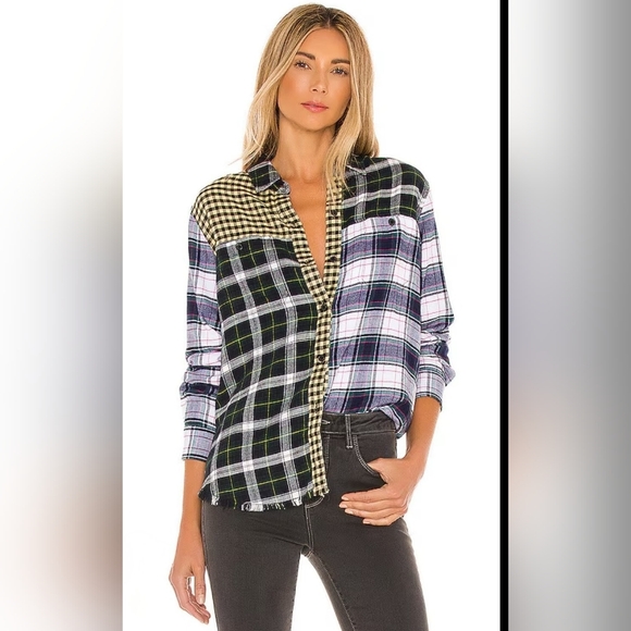 Rails Tops - Rails $150 Brando Top in Mixed Brooklyn Plaid Size Xs